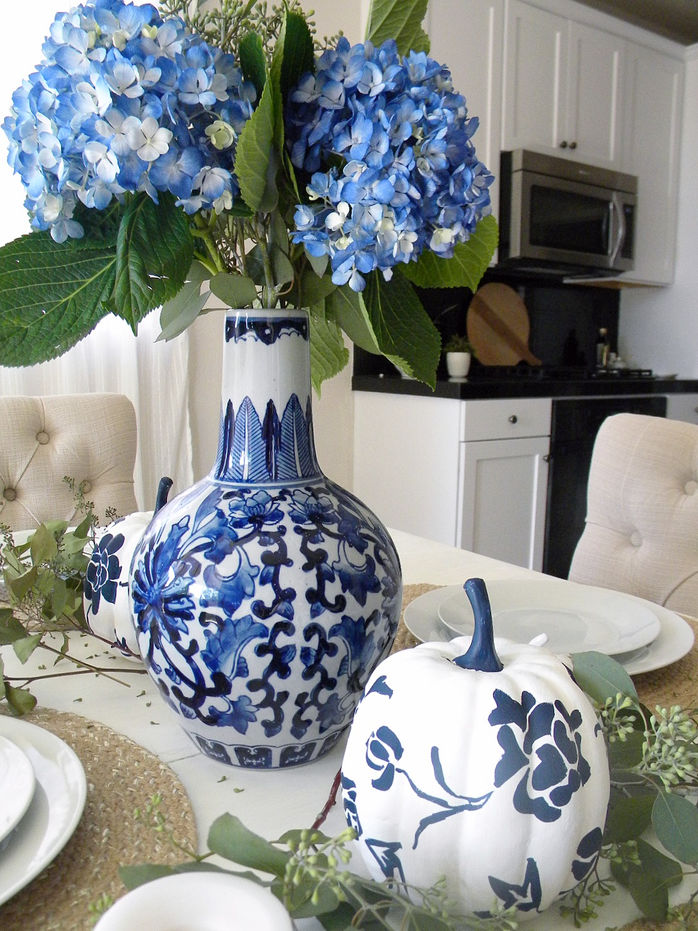 Fall Tablescape Using Blue (part 1)