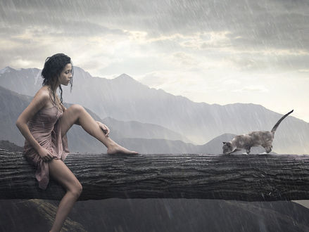 映像の中の「雨」