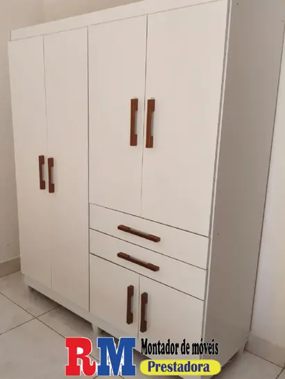 Montador de móveis triunfo montagem de guarda roupa grande com 4 portas duas pequenas e gavetas internas