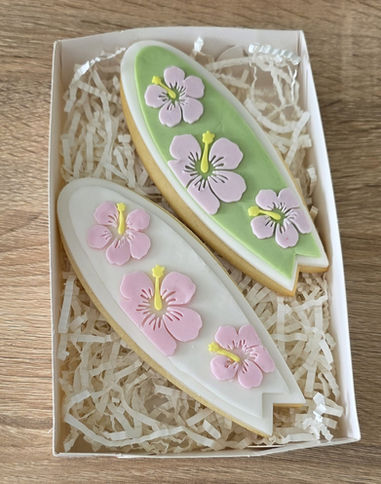 Surfboard with flowers