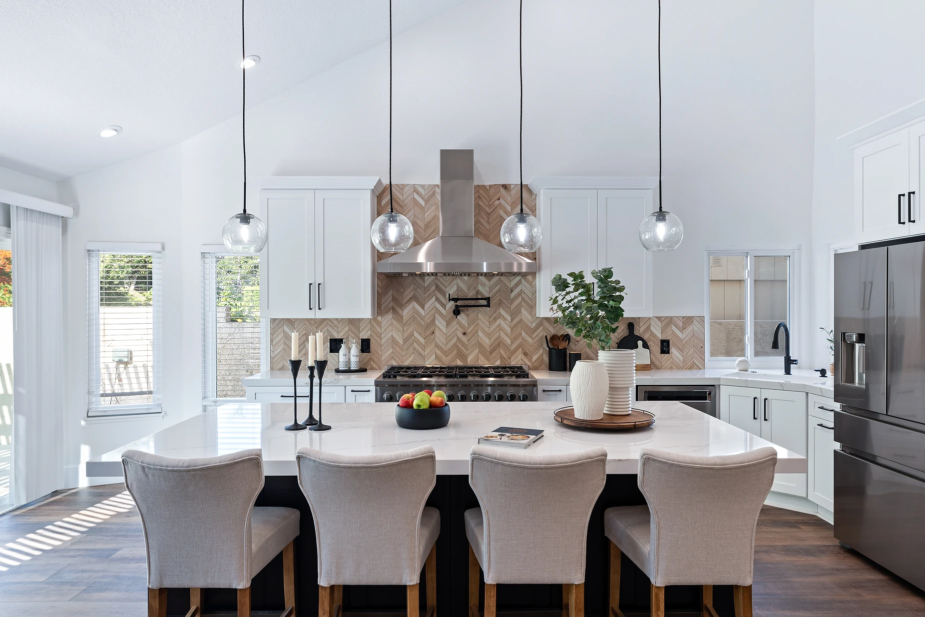 Modern farmhouse kitchen in Orange County