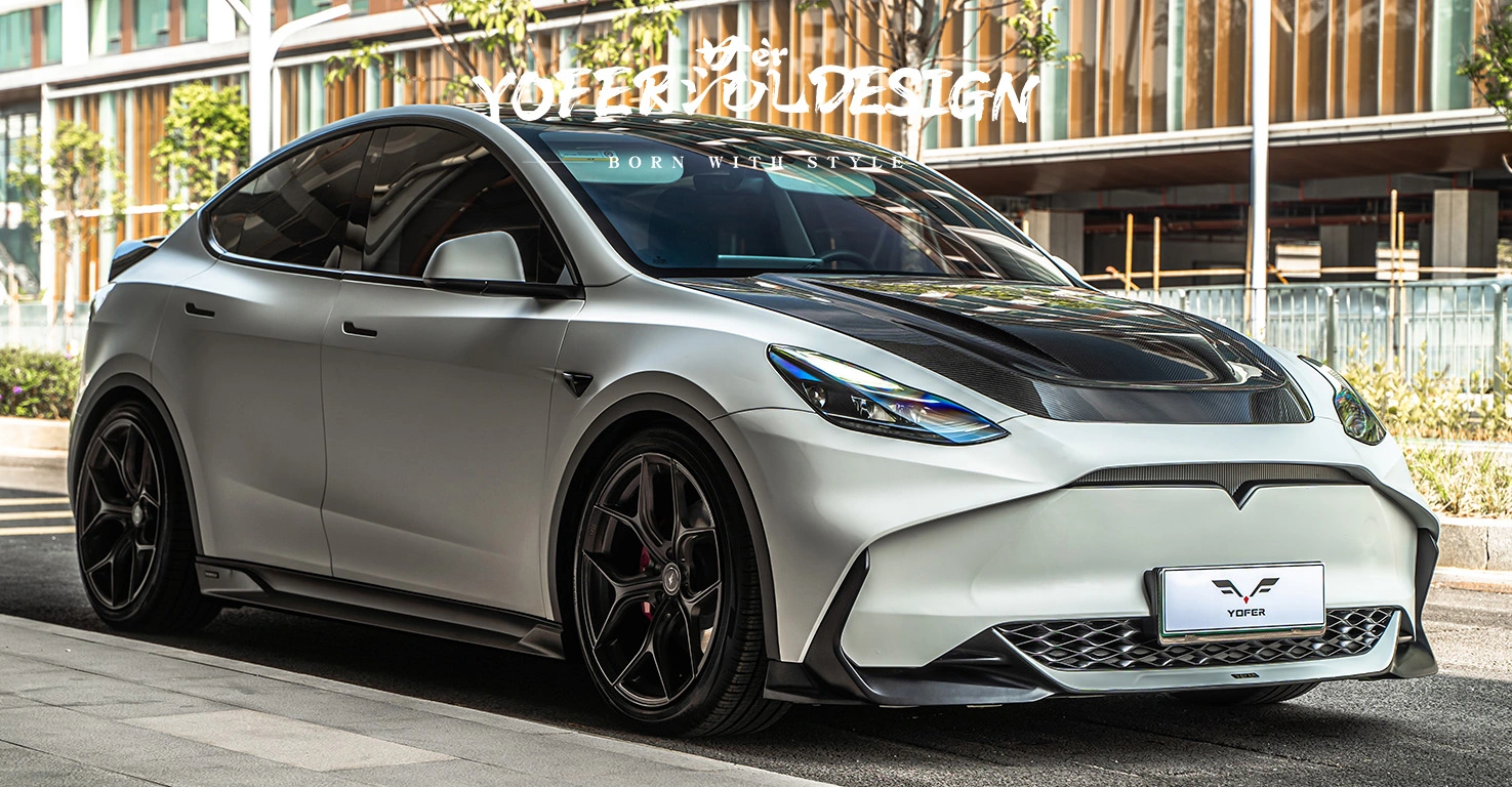 Tesla Model Y 2021 PRO Body Kit Hood View