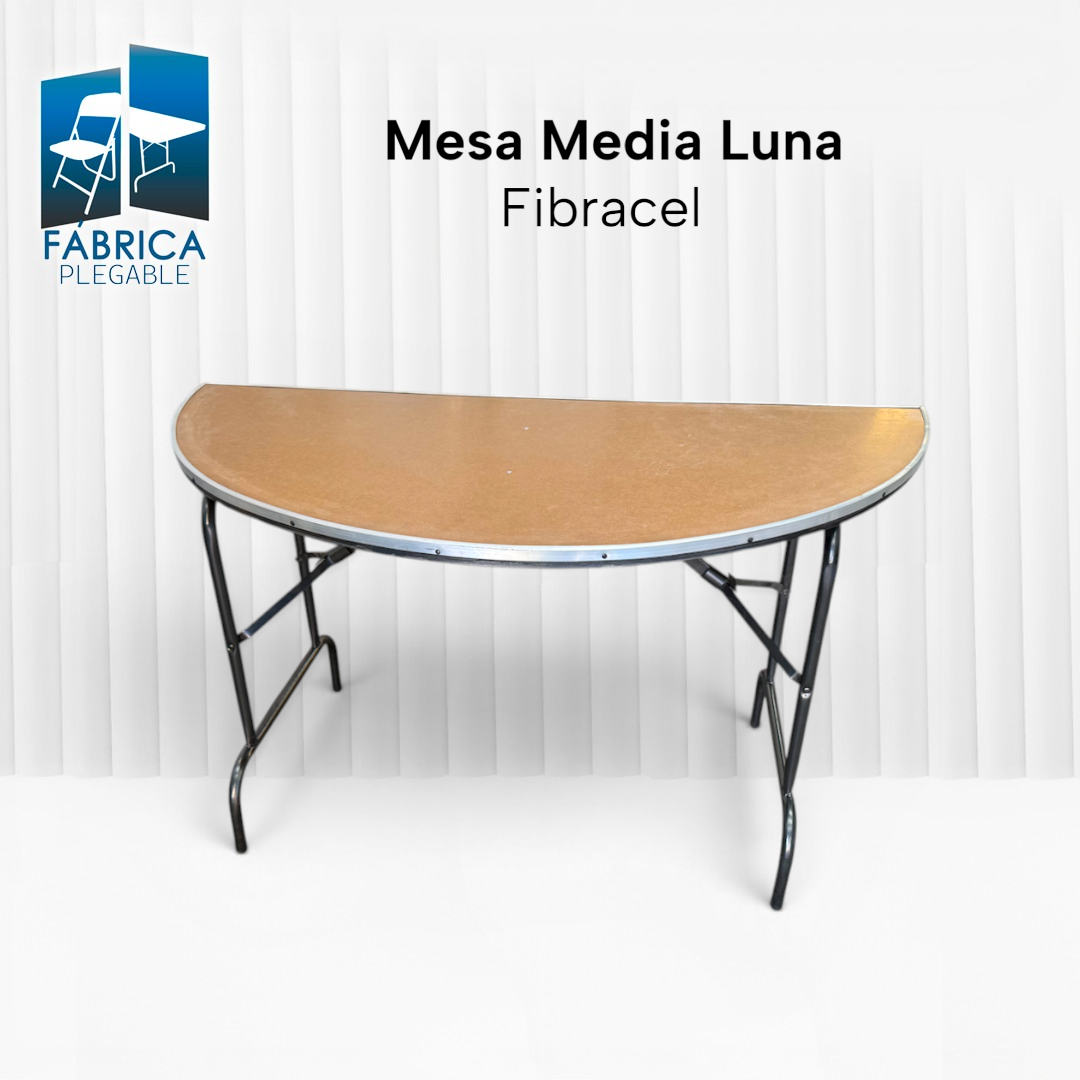 Mesa media luna en cubierta de fibracel