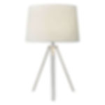 Polished Chrome Tripod Table Lamp with Beige Fabric Shade