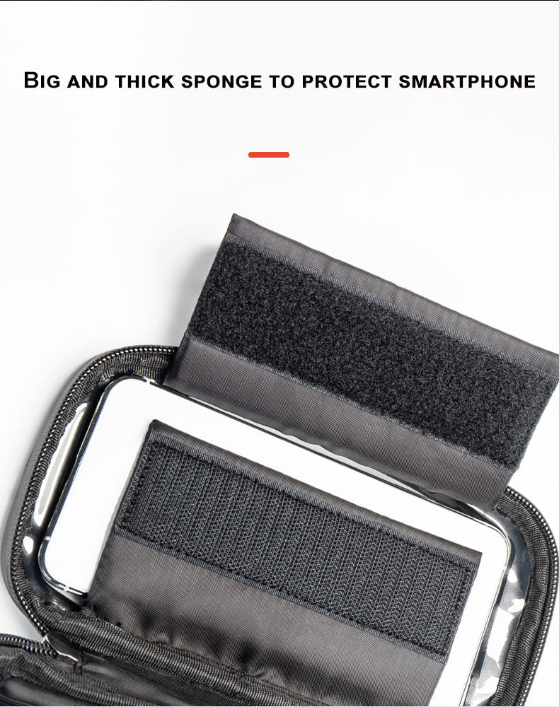 Thumbnail: Sensitive Touch Screen Phone Bag Bicycle Front Tube Bag Waterproof Bike Fram Bag