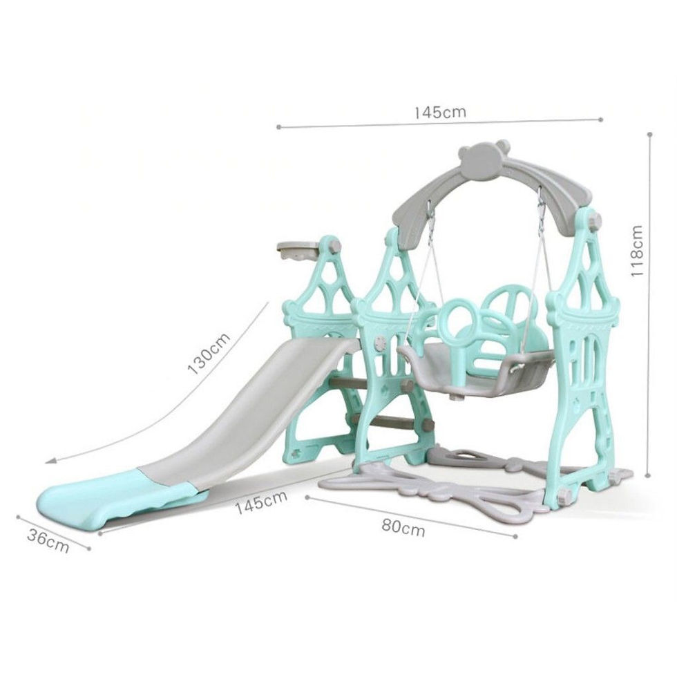 Thumbnail: 3 in 1 Children Playground (Swing + Slide + Basketball)