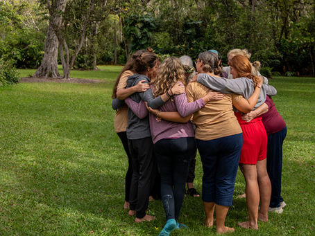 women hugging