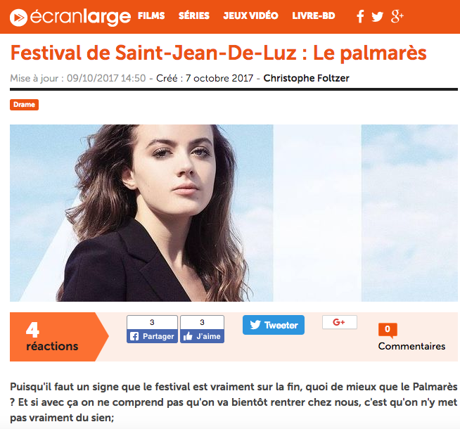 Ecran Large - 9 octobre 2017