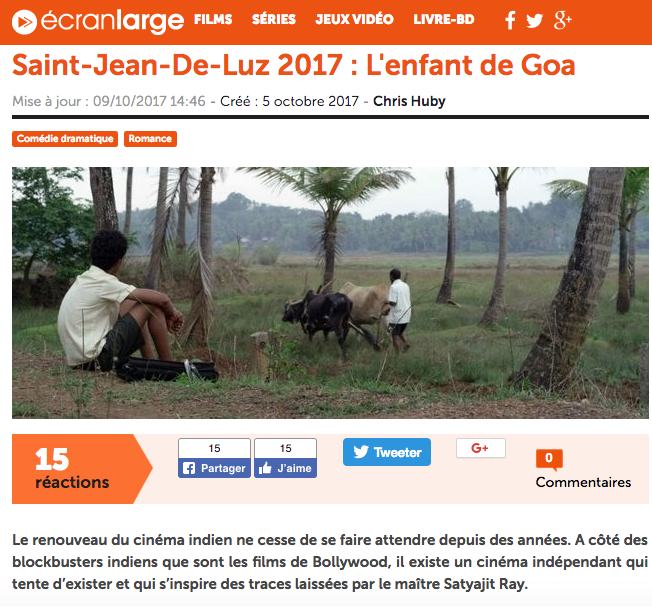 Ecran large - 5 octobre 2017