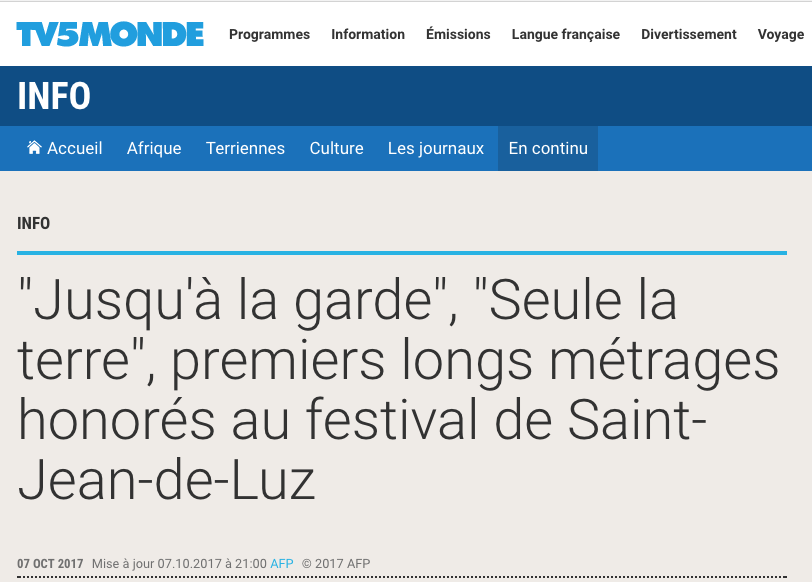 TV5 Monde - 7 octobre 2017