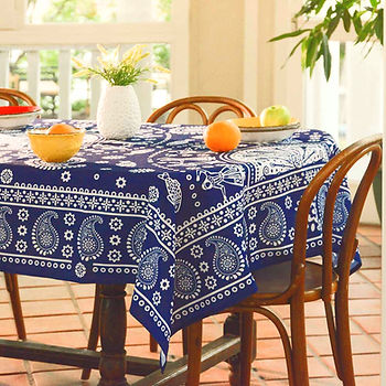Lurji Supra, Georgian traditional blue tablecloth by Blue Tabla