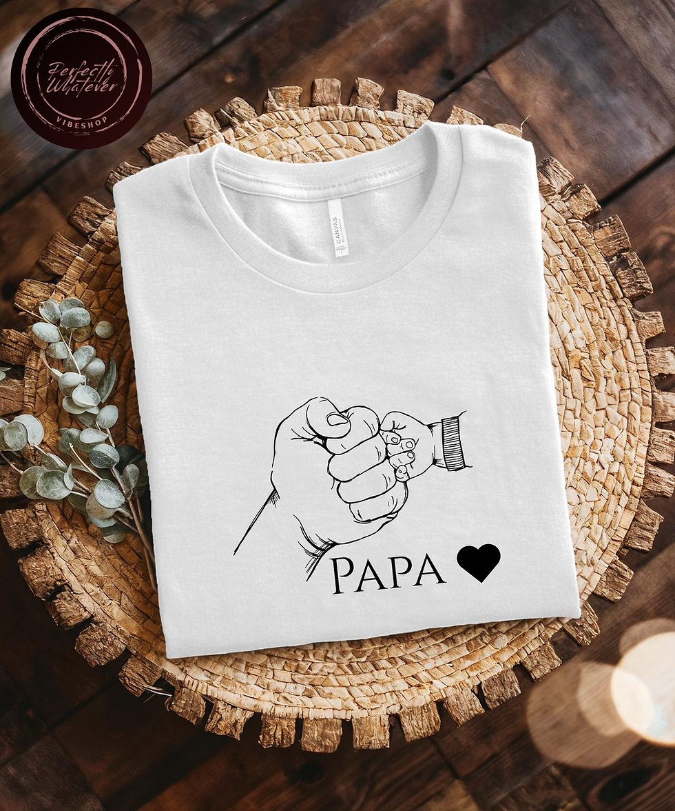 weißes Unisex T-Shirt Vorderansicht T-Shirt mit Spruch "Papa"