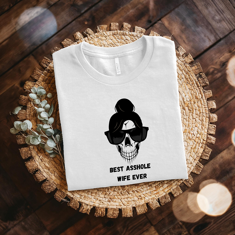 T-Shirt mit Schriftzug Best Asshole Wife Ever