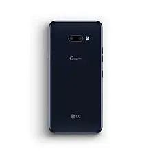 Black LG smartphone for book doorstep mobile service