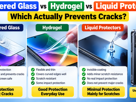 Tempered Glass vs Hydrogel vs Liquid Protectors Which Actually Prevents Cracks
