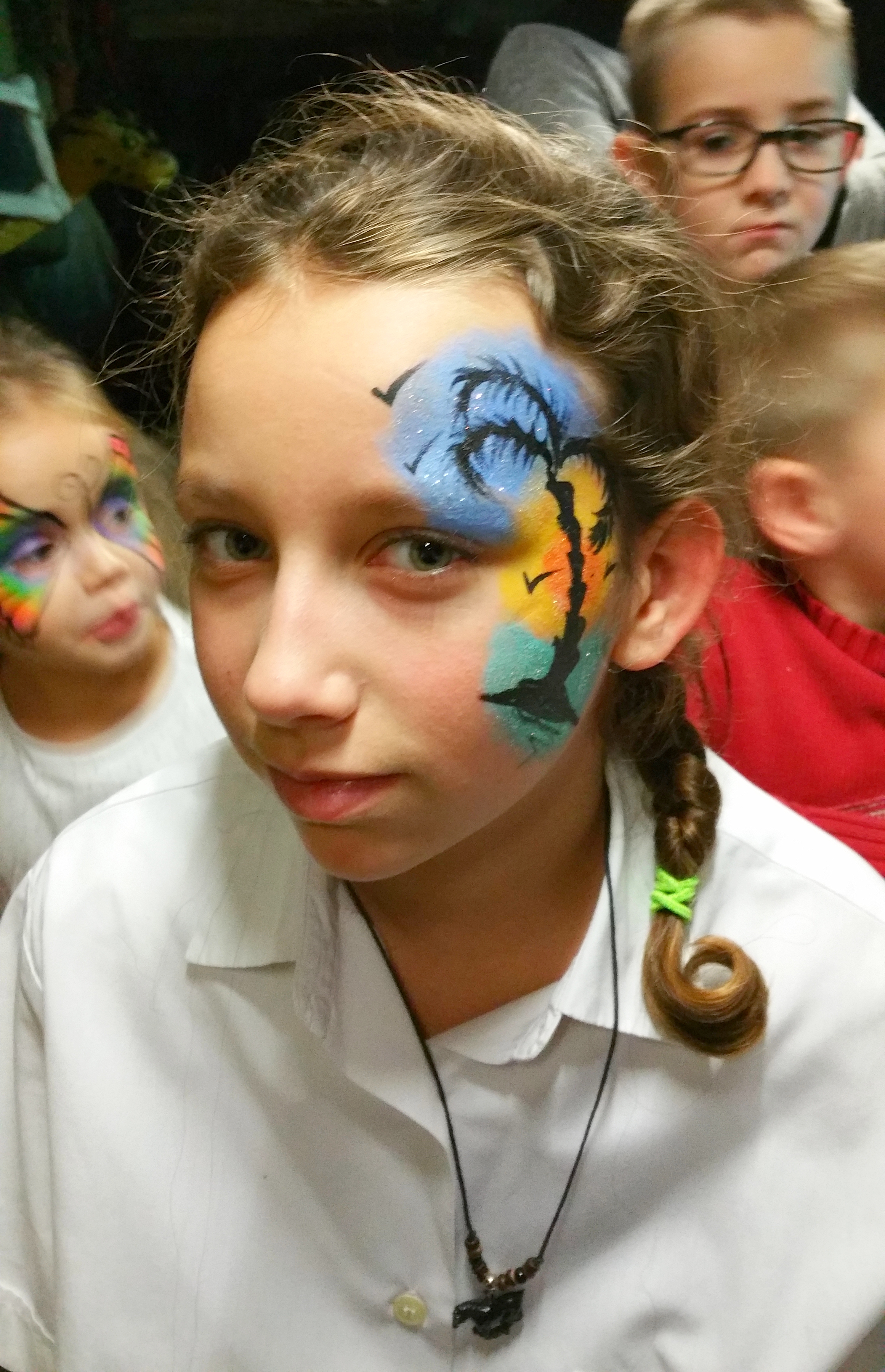 Face painting palmier tropiques