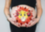 belly painting Roi Lion