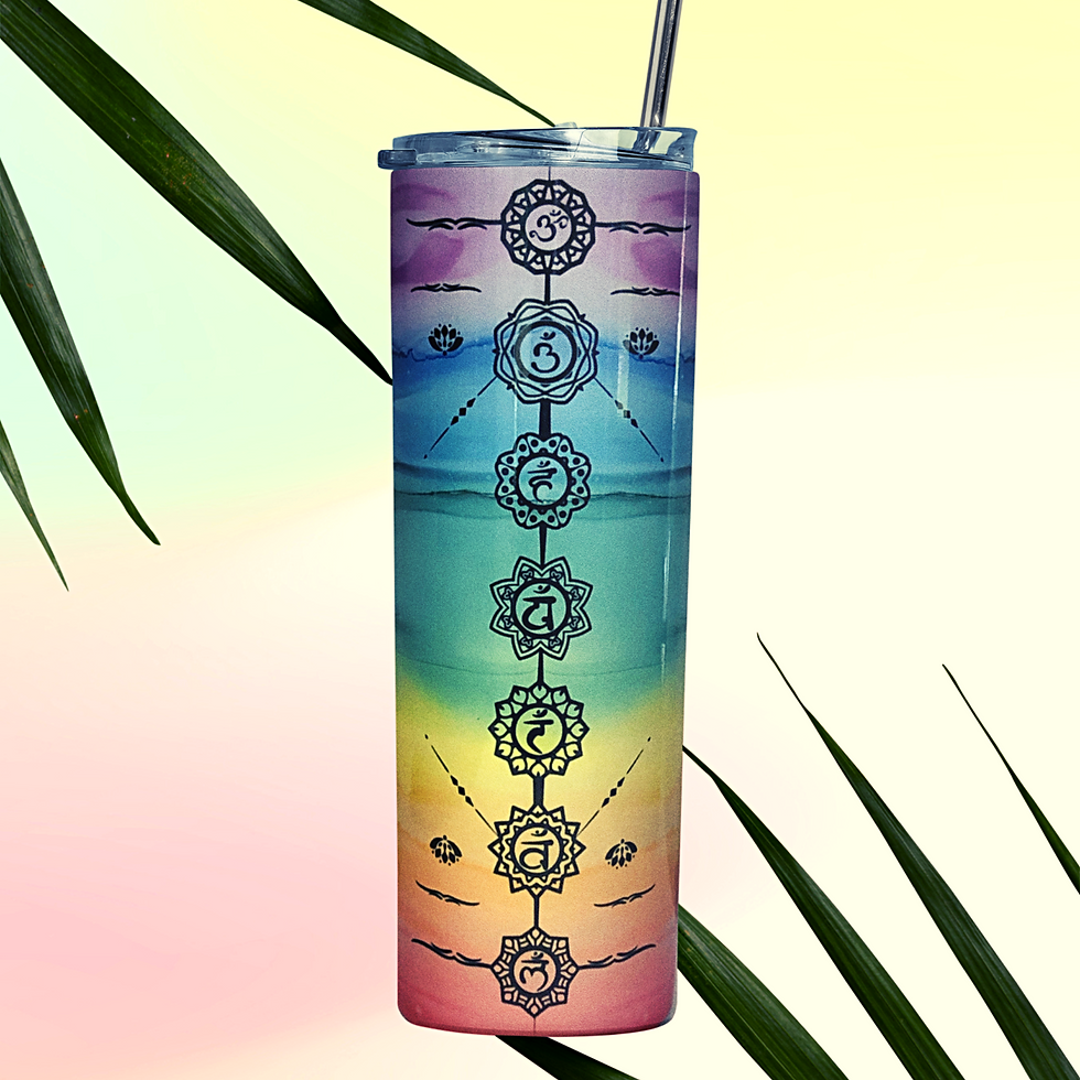 Thumbnail: Seven Chakras Insulated Tumbler: 20oz Stainless Steel Yoga Gift