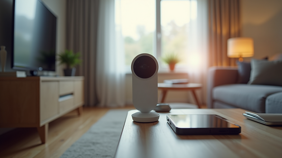 Eye-level view of a smart home setup with various smart devices
