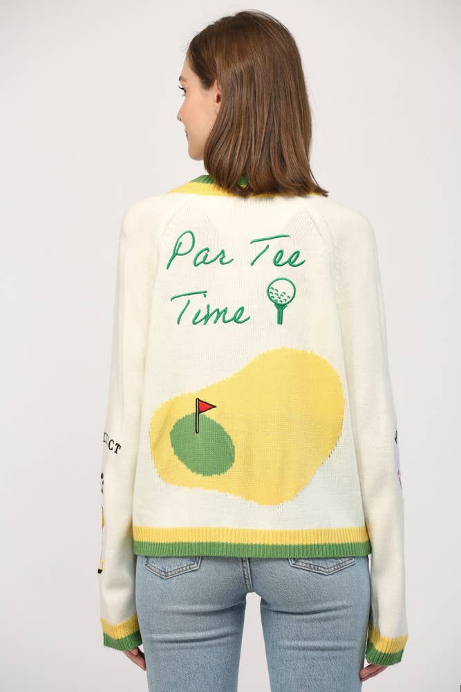 Thumbnail: GOLF EMBROIDERED PATCH CARDIGAN LW2119
