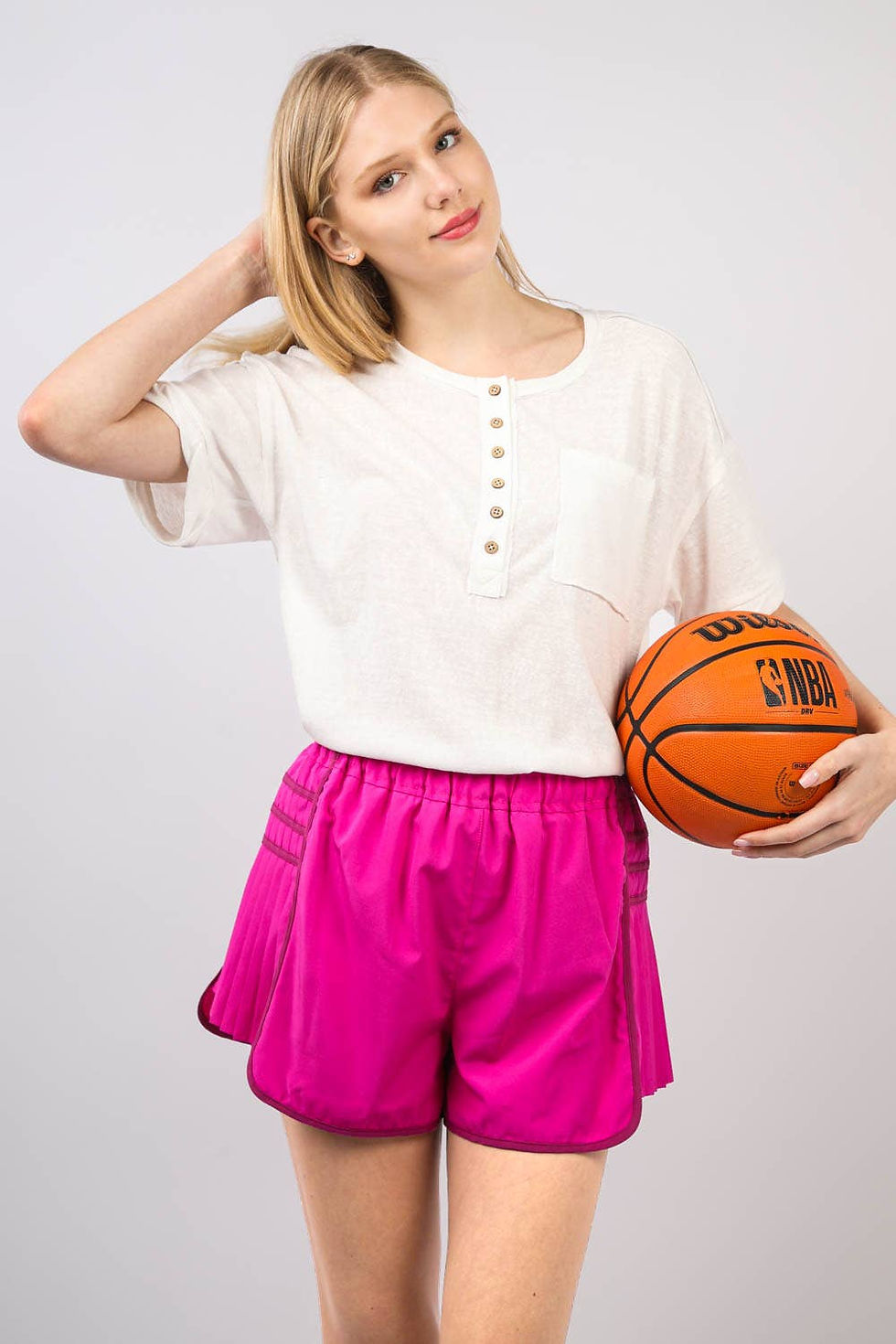 Thumbnail: NP70305-Side Pleated Detail Activewear Shorts