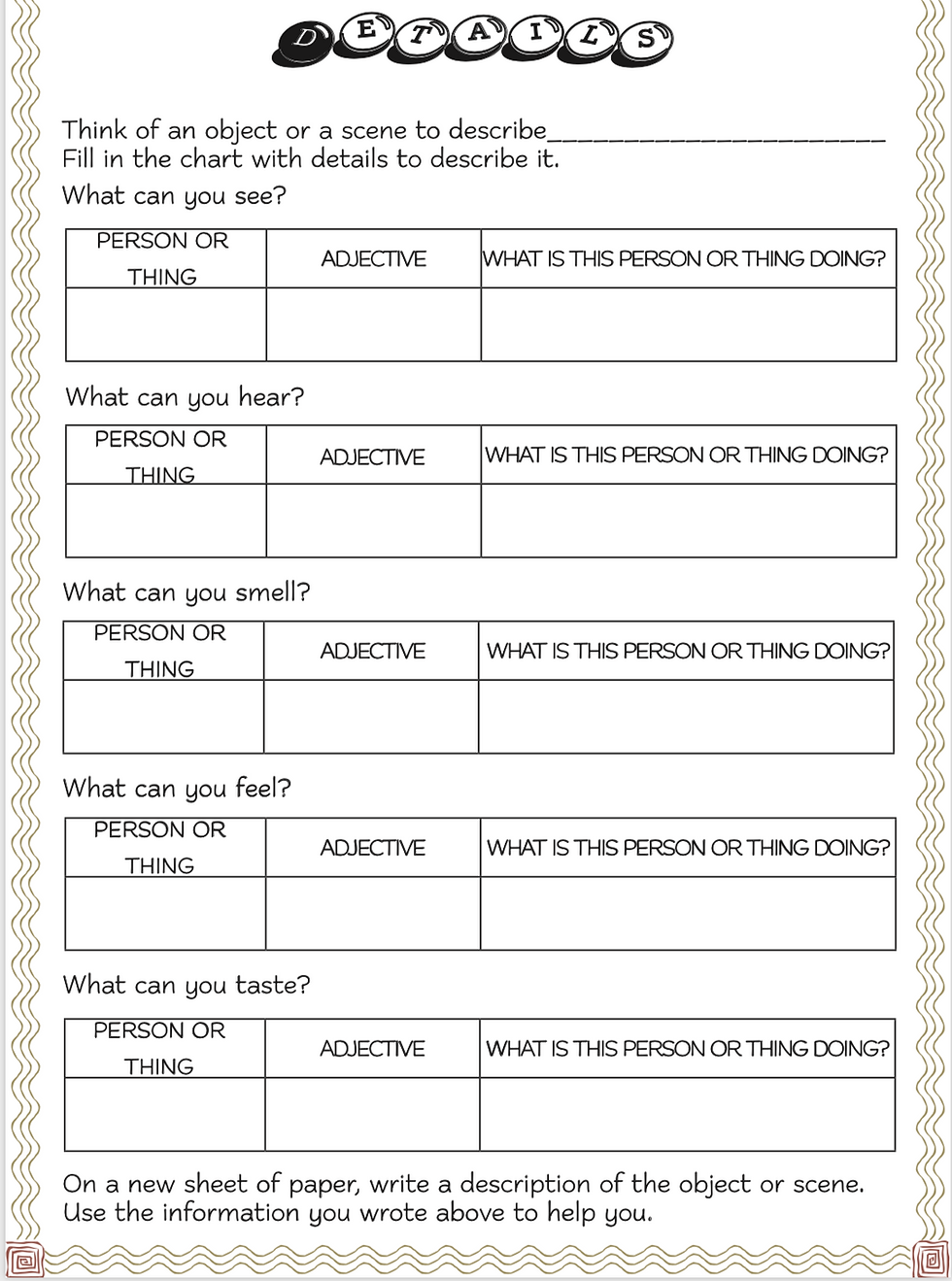 Thumbnail: GRADE 1 Writing Skills GRAPHIC ORGANIZER