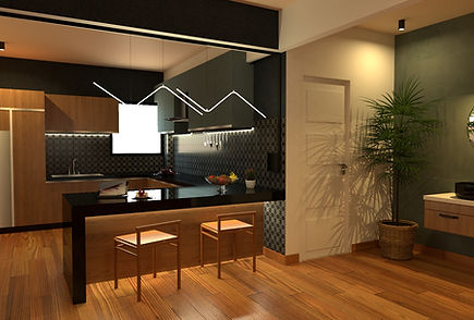 Interior view of minimalist apartment