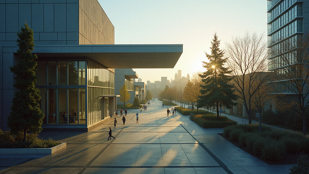 Beautiful view of Luxury Eco-Friendly Building Sustainable Design Principles