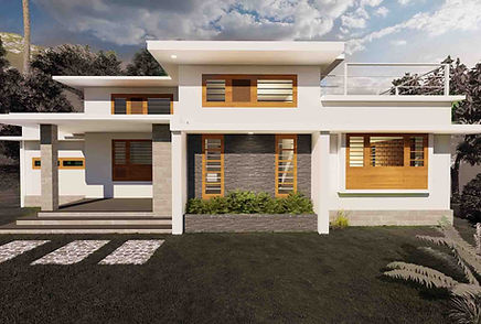 View of tropical design house verandah