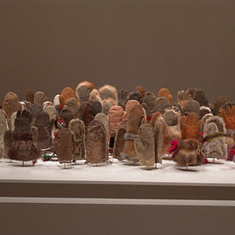 Installation of cultural belongings from the Anchorage Museum's collection at the Korundi Museum, Rovaniemi, Finland. Photograph by the artist.