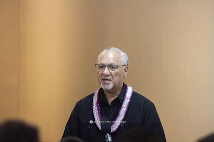 Governor Pulaalii deliver remarks during the 30th Police Academy..jpg