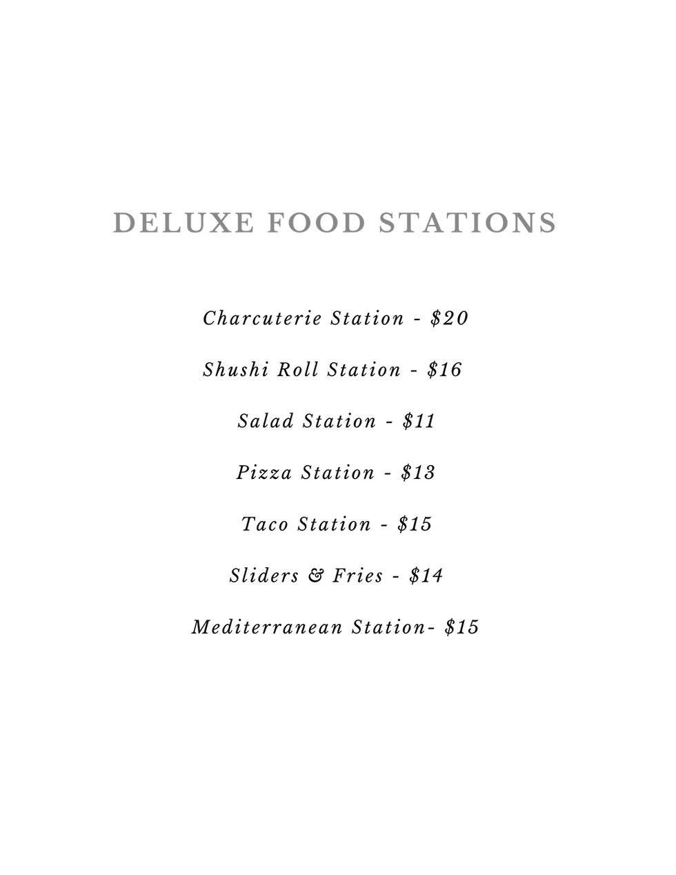 Food Stations Menu