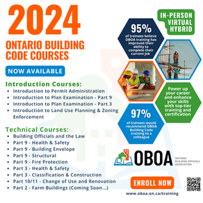 2024 Ontario Building Code Training Courses Now Available