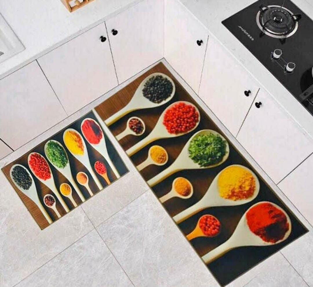 2 Pieces Kitchen Rug Set