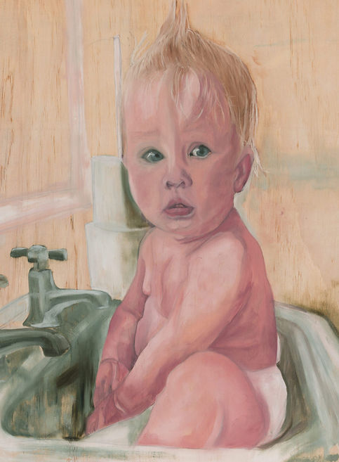 Lis Naylor Art Portraits Tots in Sink