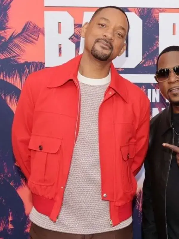 Will Smith Bad Boys 4 Mike Lowrey Red Bomber Jacket
