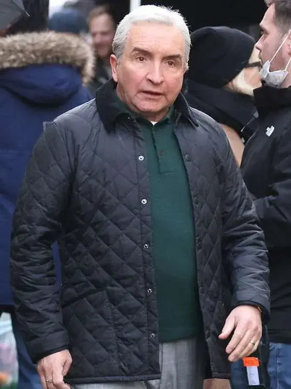 Mitch Winehouse Back To Black 2024 Eddie Marsan Quilted Black Jacket