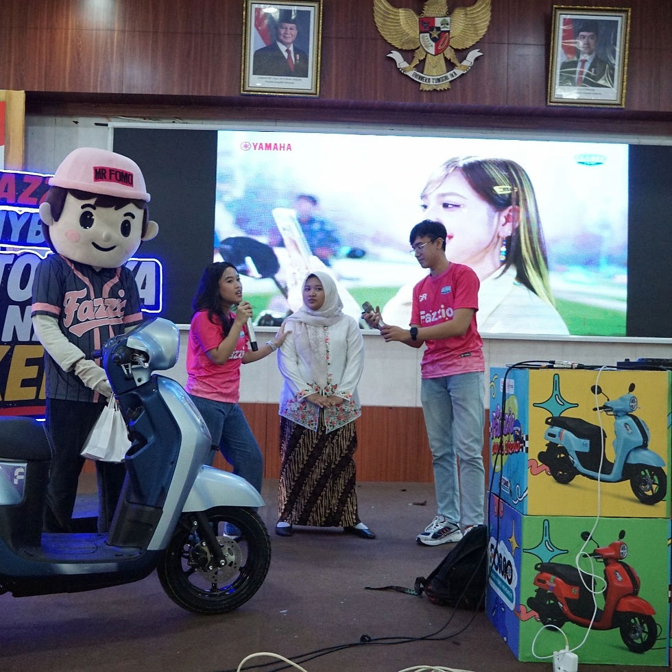 Mini games dan sesi kuis memperkenalkan produk Yamaha Fazzio.