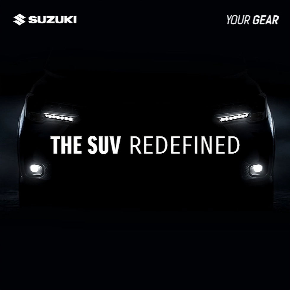 Teaser yang beredar di media sosial dan juga situs resmi, Suzuki mengusung pesan utama lewat slogan tegas, THE SUV REDEFINED dan tagar YOUR GEAR.