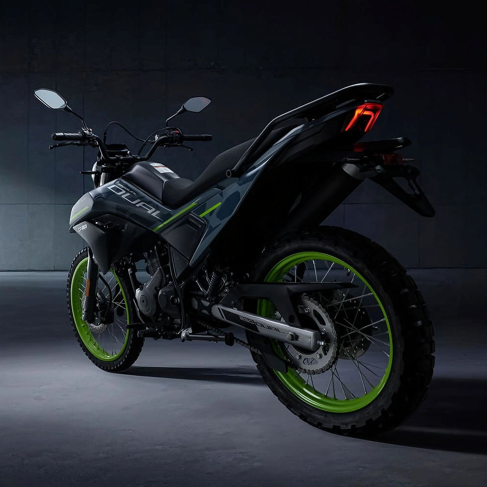 CFMOTO 250 Dual memiliki bobot cukup ringan hanya sekitar 154 kg.
