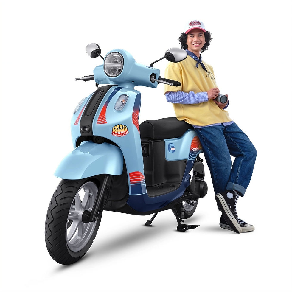 Hadir dalam jumlah terbatas, Yamaha Fazzio Special Edition Sunset Blue ini mengusung tema Retro Summer yang terinspirasi dari keindahan momen matahari terbenam.