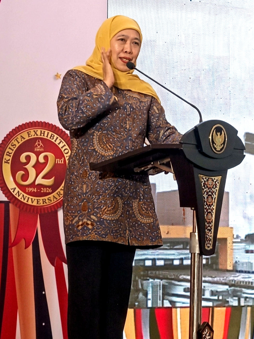 Dalam sambutannya, Khofifah menekankan pentingnya konsep Petik, Olah, Kemas, Jual yang sangat relevan dengan kebutuhan pasar global.