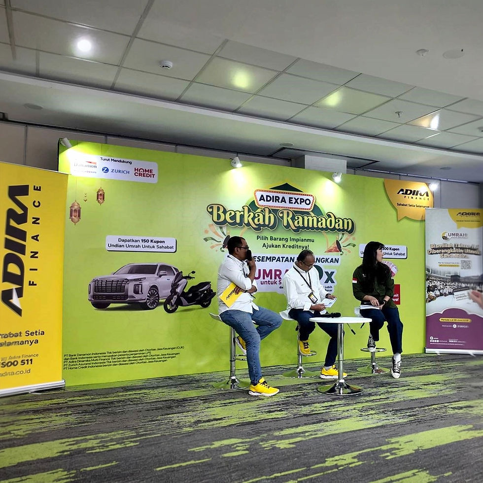 Dalam Adira Expo Berkah Ramadan, masyarakat dapat mengakses berbagai produk pembiayaan yang dirancang untuk mendukung kebutuhan finansial selama Ramadan, baik kebutuhan konsumtif maupun perencanaan jangka menengah dan panjang.