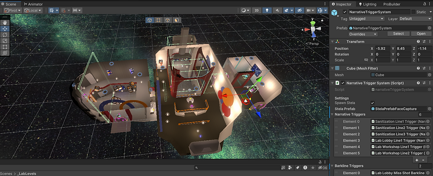 Lab 1 Level Layout, Pre Lighting/Setdress