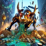 Possessed Stock Market Bull Rampages Through a Corrupt Wall Street