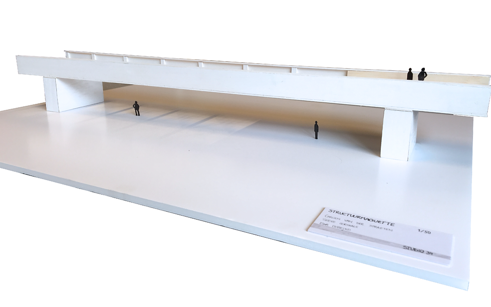 Maquette in schuimkarton en karton