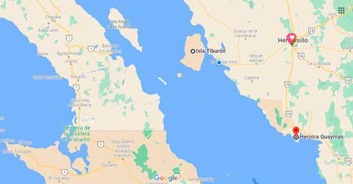 Mapa del Mar de Cortés