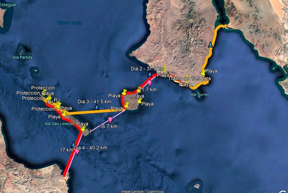 Ruta marítima de la Isla Tiburón a San Francisquito