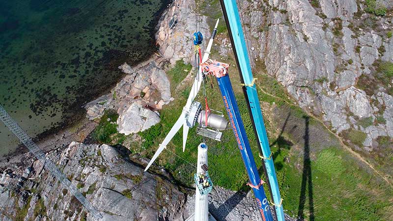 Instalación de aerogenerador