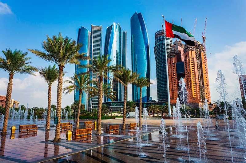 Rascacielos en Abu Dabi, Emiratos Árabes Unidos